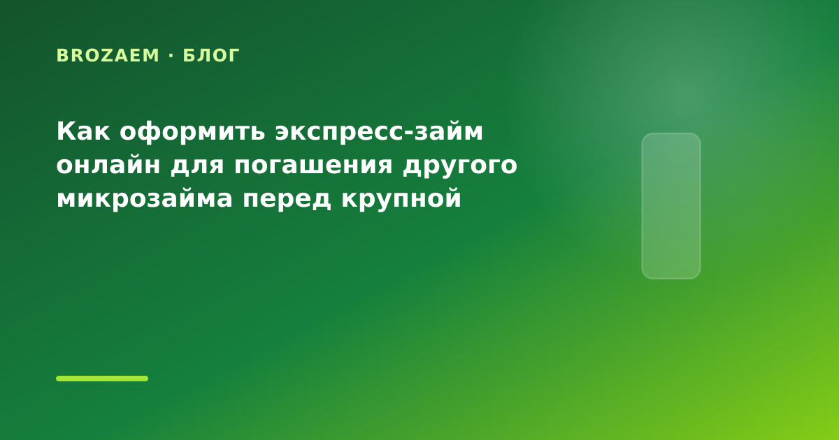 Как оформить экспресс-займ онлайн для погашения другого микрозайма перед крупной — иллюстрация BroZaem