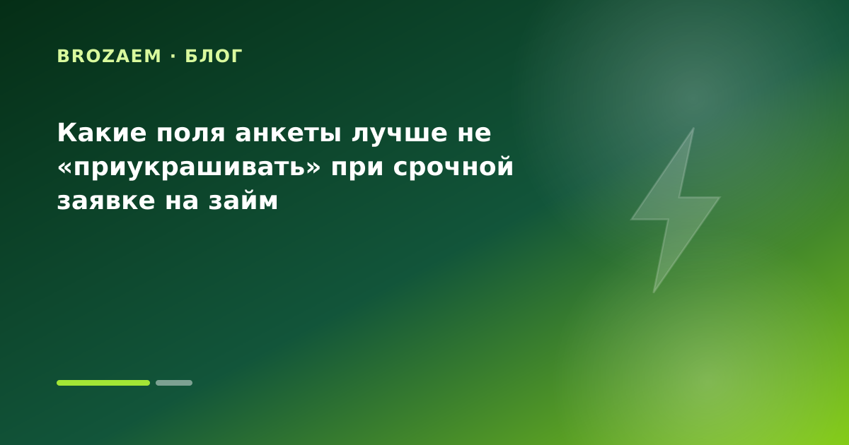Какие поля анкеты лучше не «приукрашивать» при срочной заявке на займ — иллюстрация BroZaem