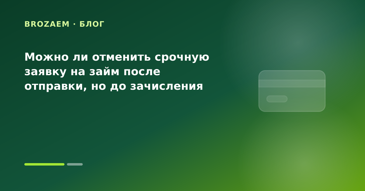 Можно ли отменить срочную заявку на займ после отправки, но до зачисления — иллюстрация BroZaem