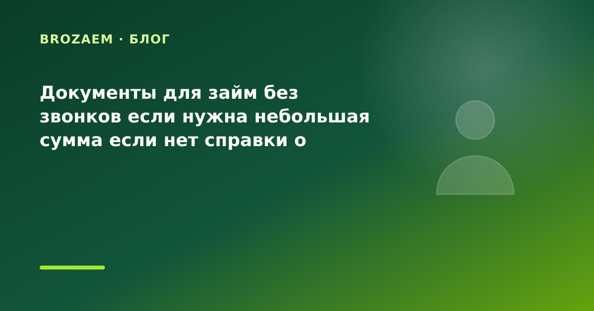 Документы для займ без звонков если нужна небольшая сумма если нет справки о доходах: что — иллюстрация BroZaem
